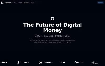 Website screenshot of Frax USD (2026-05-27)