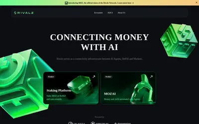 Website screenshot of Rivalz Network (2026-04-23)