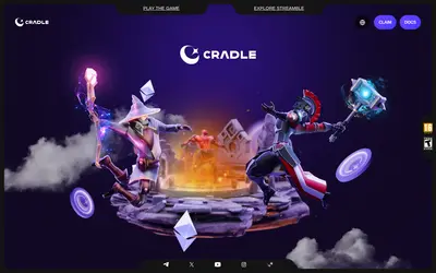 Website screenshot of Cradle Games (2026-05-21)
