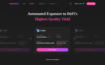 Website screenshot of SUMR Token (Lazy Summer Protocol) (2026-04-25)