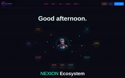 Website screenshot of NEXION (2026-05-20)