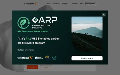 Website screenshot of V Systems (2026-05-21)
