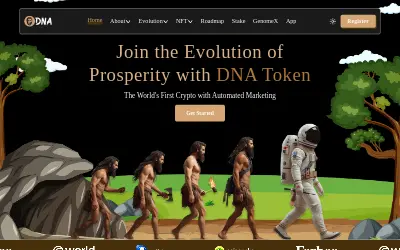Website screenshot of DNA Token (2026-05-27)