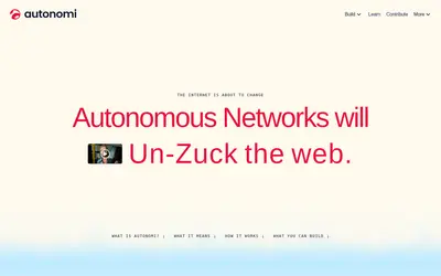 Website screenshot of Autonomi (2026-05-21)