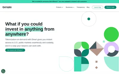 Website screenshot of Dinari VXX (2026-04-25)