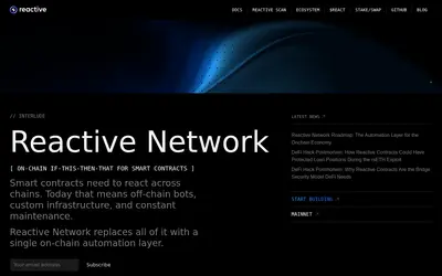 Website screenshot of Reactive Network (2026-05-21)