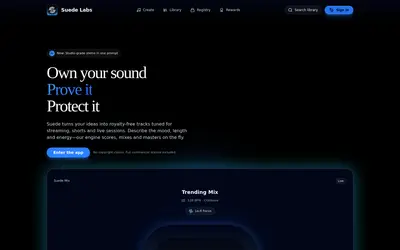 Website screenshot of Johnny Suede (2026-04-20)