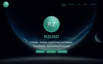Website screenshot of RZUSD (2026-04-25)