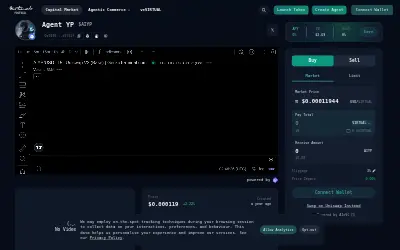 Website screenshot of Agent YP by Virtuals (2026-05-27)