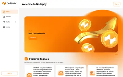 Website screenshot of Nodecoin (2026-05-19)