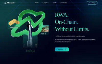Website screenshot of NOVAS (2026-05-22)
