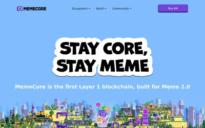 Website screenshot of MemeCore (2026-05-21)