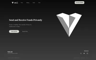 Website screenshot of Veil Token (2026-04-25)
