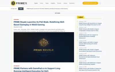 Website screenshot of PRIMEXAI (2026-05-20)