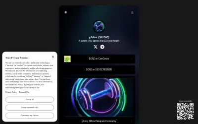 Website screenshot of gAInzy (2026-06-02)