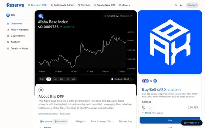 Website screenshot of Alpha Base Index (2026-04-26)