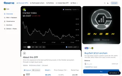 Website screenshot of Clanker Index (2026-04-26)