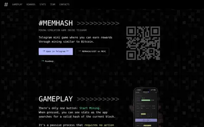 Website screenshot of Memhash (2026-04-25)