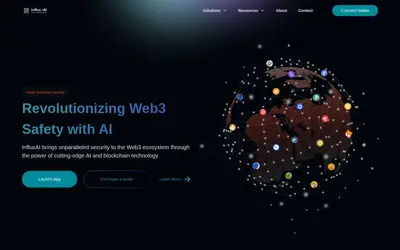 Website screenshot of InfluxAI Token (2026-04-25)