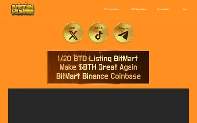 Website screenshot of Bitcoin Hunter (2026-05-22)