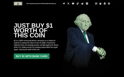Website screenshot of just buy $1 worth of this coin (2026-05-22)