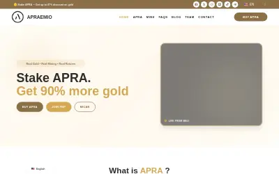 Website screenshot of Apraemio (2026-06-02)