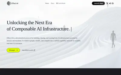Website screenshot of Effect AI (2026-05-21)