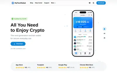 Website screenshot of MyTonWallet Coin (2026-05-20)