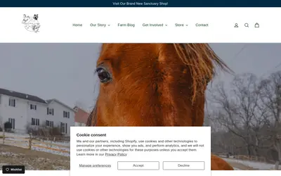 Website screenshot of P’Nut's Freedom Farm (2026-05-20)
