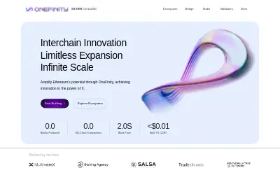Website screenshot of OneFinity (2026-05-27)