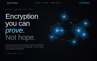 Website screenshot of QuStream (2026-06-02)