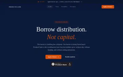 Website screenshot of ProductClank (2026-06-02)