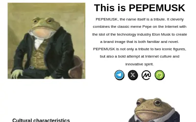 Website screenshot of PepeMusk (2026-06-25)