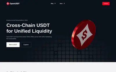 Website screenshot of OpenUSDT (2026-04-25)