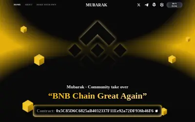 Website screenshot of Mubarak (2026-06-02)