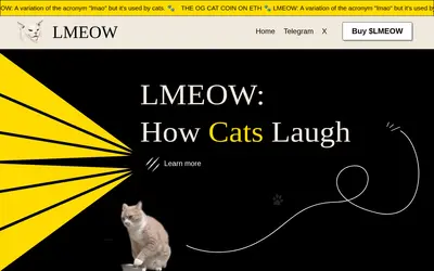 Website screenshot of LMEOW (ETH) (2026-05-20)