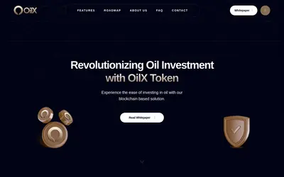 Website screenshot of OilX Token (2026-04-20)