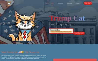 Website screenshot of Trump Cat (2026-05-22)