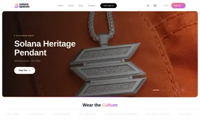 Website screenshot of Solana Spaces (2026-04-26)