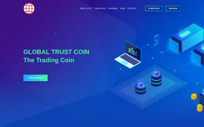 Website screenshot of Global Trust Coin (2026-04-25)