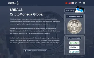 Website screenshot of REAL8 (2026-05-20)