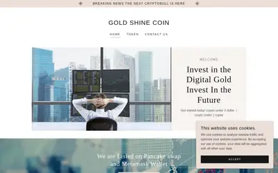 Website screenshot of GOLD SHINE COIN (2026-05-21)