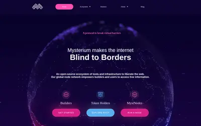 Website screenshot of Mysterium (2026-04-25)