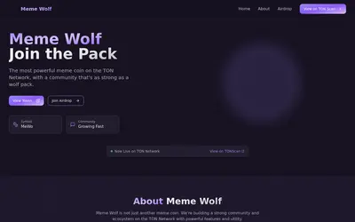 Website screenshot of Meme Wolf (2026-05-21)