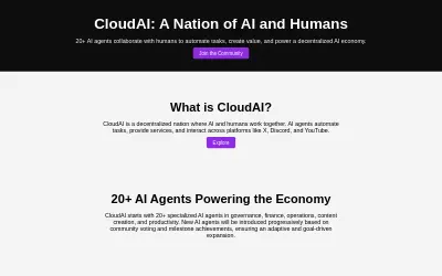 Website screenshot of CloudAI (2026-05-27)