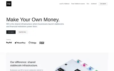Website screenshot of WrappedM by M^0 (2026-04-25)