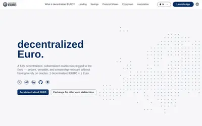 Website screenshot of Decentralized Euro (2026-05-21)