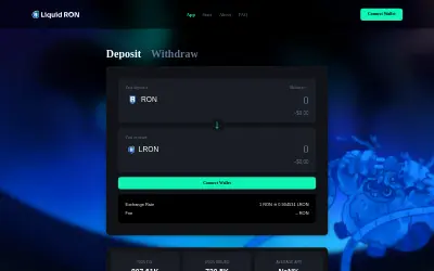 Website screenshot of Liquid RON (2026-05-27)