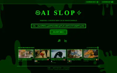 Website screenshot of AI Slop (2026-05-20)