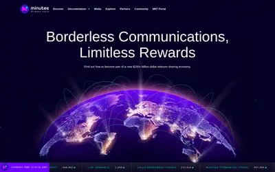 Website screenshot of Minutes Network Token (2026-05-20)